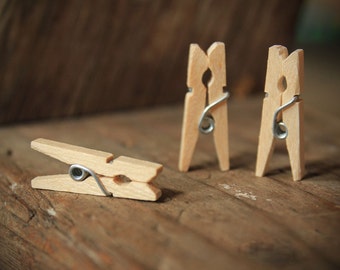 50 Mini Clothespins Natural Wood | Rustic Wedding Decorations, Wedding Clothespins, Mini Pegs, Tiny Pegs, Small Wooden Clothes Pins