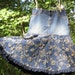 Blue denim Upcycled modest girls skirt,