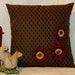 throw pillow cover, brown and cinnamon red