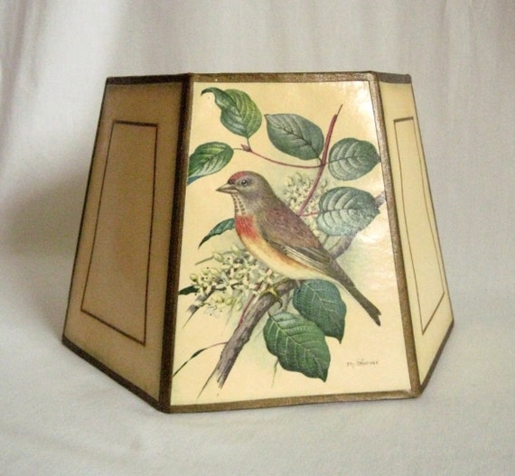 Vintage Bird Lamp Shade by RiffRaffReview on Etsy