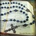 Blue Catholic Rosary for Women - Sodalite Gemstones and Bronze medals