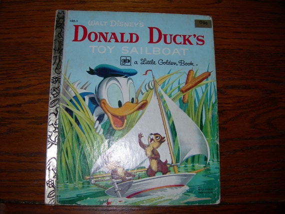 Sale Donald's Duck Toy Sailboat Little Golden Book by BayHome