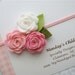 Felt Flower Headband in Pink and White Roses - Felt Headband, Felt Baby Headband, Newborn Headband, Toddler Headband, Baby Headband