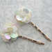 Flower Hair Clips - White Sequin Flower Bobby Pins - Flower Bobby Pins - Hair Pins