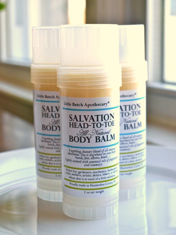 Salvation Head To Toe All Natural Body Balm, body butter, lotion bar, lotion stick, solid lotion, moisturizer, gardeners balm