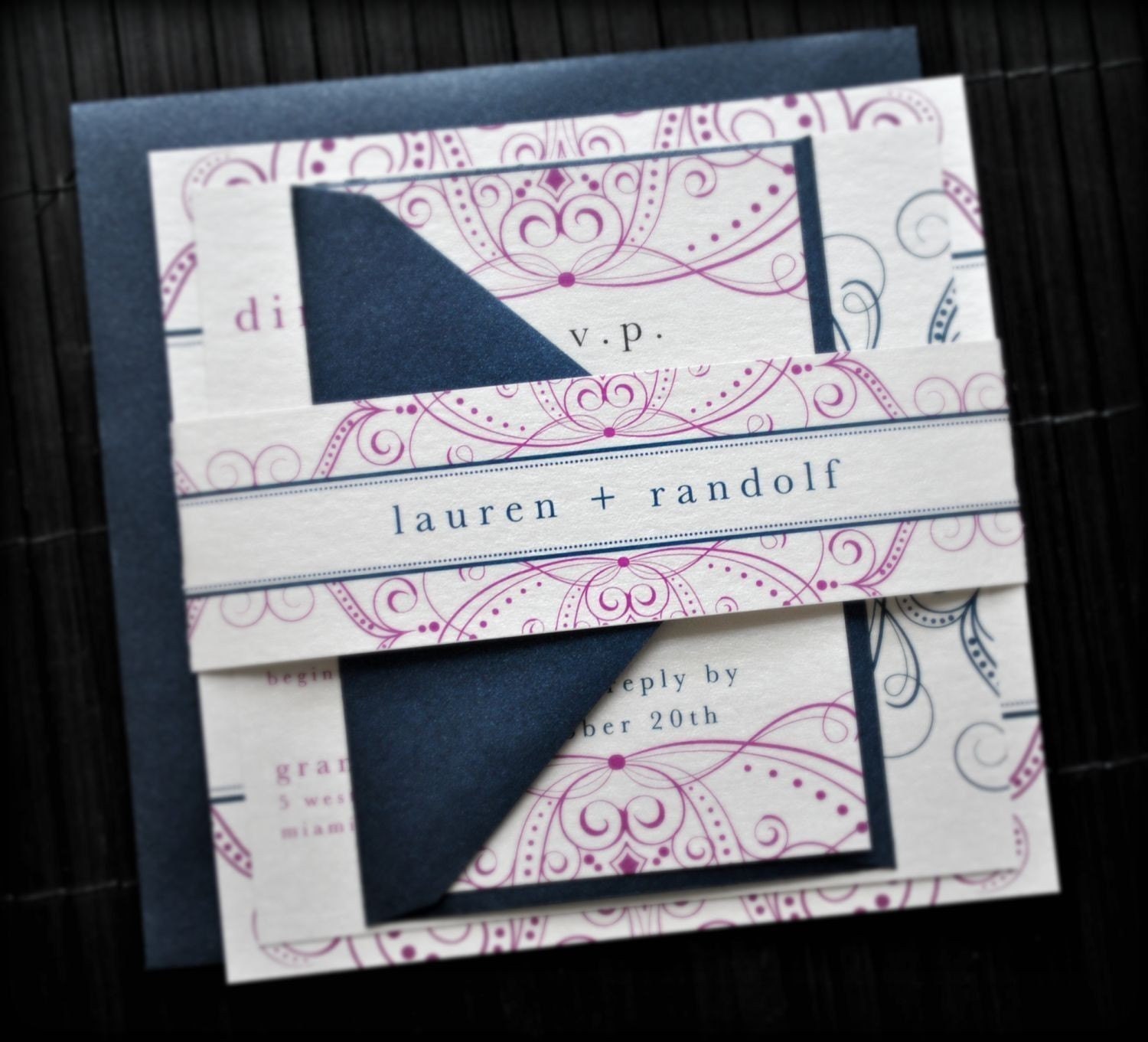 Divinity Wedding Invitation Suite with Belly Band by lvandy27