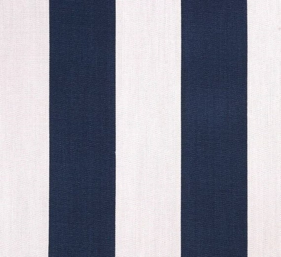 Navy Blue and White Stripe Fabric Indoor by ACottageOnTheBeach