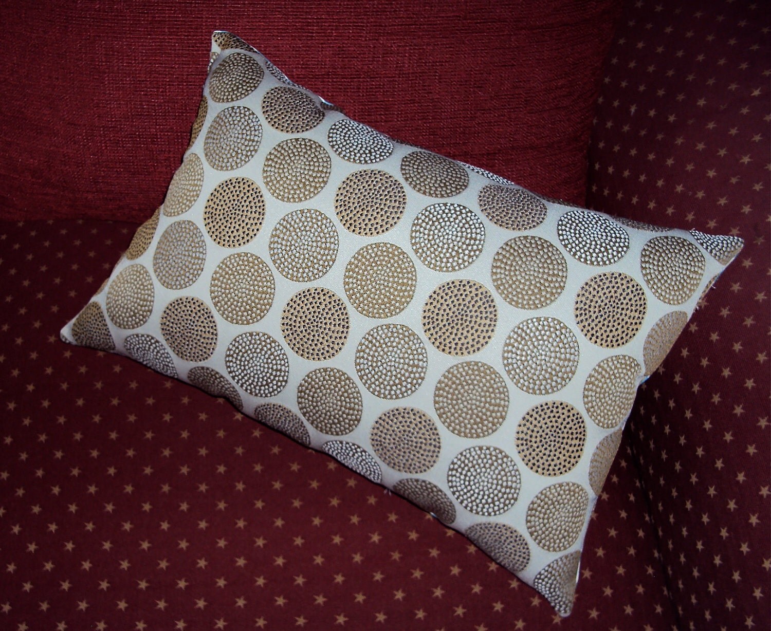 18x12 Mod Circles Beige Taupe Brown Lumbar Pillow Cover FREE