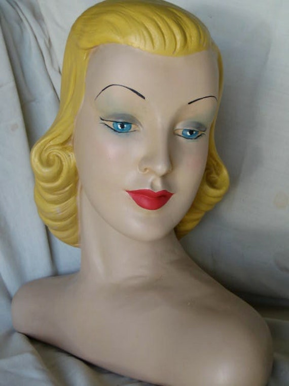 Items similar to Betty 8 Vintage Mannequin Head, mannequin head, mannikin head, manikin head