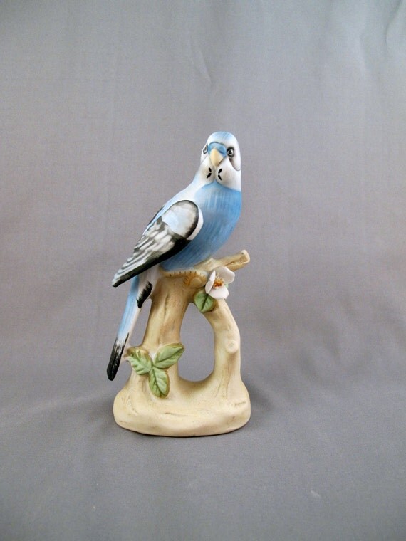Vintage Lefton Parakeet Porcelain Figurine