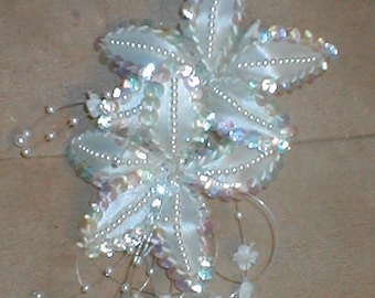 IVORY Bridal Headpiece of Beads on a Comb