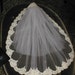 Vintage IVORY Fingertip length Alencon Lace Mantilla Bridal Veil