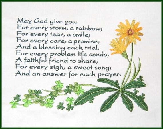 Items similar to May God Give You Irish Blessing Quilt Block 25 Percent