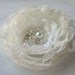 Ivory Flower Fascinator, Flower Hair Clip, Bridal Flower, Pearls and Rhinestones - JOY