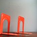 Pair of Orange Metal Vintage Bookends