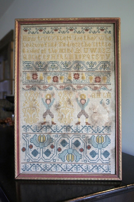 1763 Band Sampler Cross Stitch Pattern by Heartstring