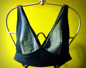 Tribal Fusion Bra, Tribal Bra, jeans bra, ATS bra, dance lesson bra, Tribal Belly Dance Bra - RODEO DRIVE