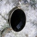 Black Onyx Faceted Crystal Gemstone Pendant - 925 Silver OOAK