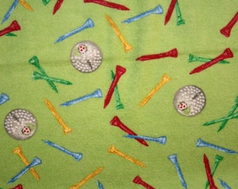 Flannel Golf Balls and Tees Pillowcase