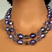 Vintage 1950s Lavender Two Strand Beaded Choker Necklace by Kramer