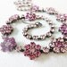 vintage pink rhinestones necklace with flowers motif