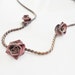 vintage antique handmade roses flower short necklace metalwork jewelry