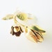 vintage elegant golden tulips flowers costume vintage pin brooch
