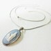 Sterling silver Blue Wedgwood Jasperware porcelain oval cameo with white porcelain image of Hebe