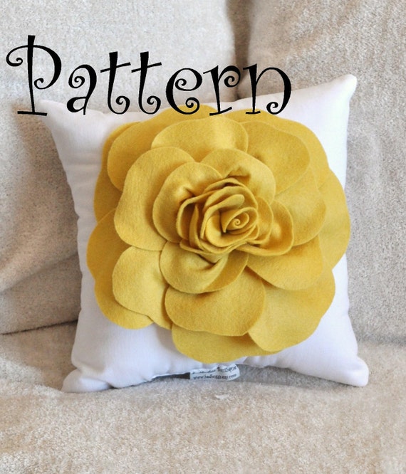 Flower Pillow PDF Felt Rose with BONUS Pillow PDF Pattern