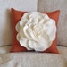Ivory Rose on Pumpkin Orange Pillow