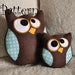 Owl Pillow Pattern Set -Hooter the Owl PDF Tutorial and BONUS Lil Hoot Printable Pattern