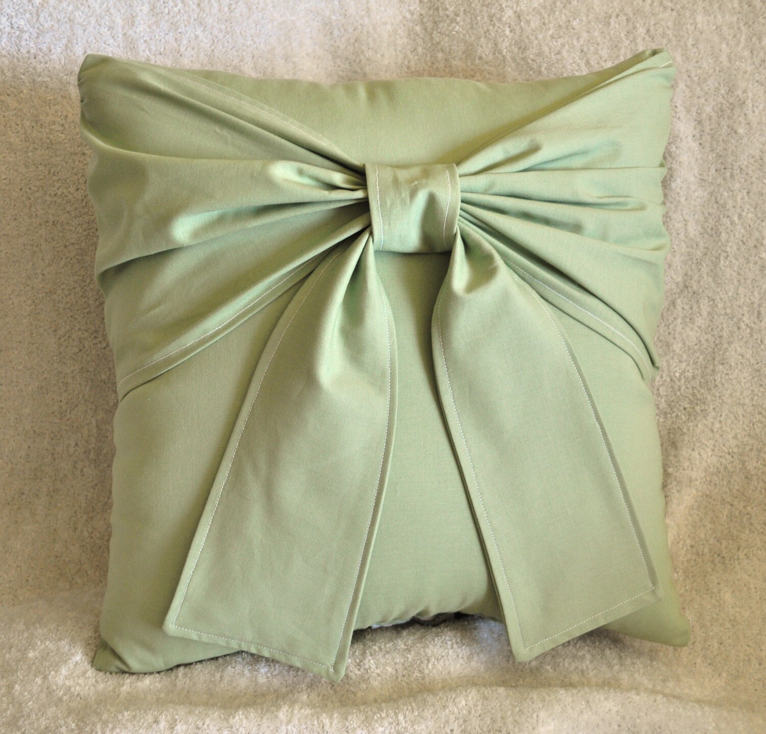 Yellow Bow Pillow Decorative Pillow