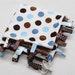 Baby Tag Ribbon Blanket - Minky Binky Blankie - Lots of Dots Blue