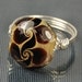 Handmade Sterling Silver Ring - Wire Wrapped with Earth Tone Lampwork Glass Bead- Any Size- Size 4, 5, 6, 7, 8, 9, 10, 11, 12, 13, 14