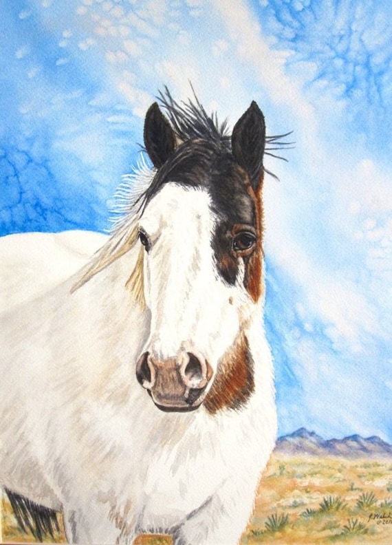 Items similar to Medicine Hat Paint Horse Western Art Print on Etsy
