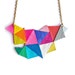 Geometric Necklace Neon Triangles and Modern Angles