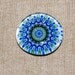 One Super Strong Jumbo Round Glass Mandala Magnet - Blue, Green, Purple