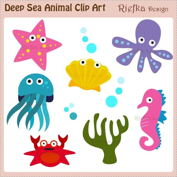 HALF PRICE Deep Sea Animal Digital Clipart by riefka on Etsy