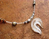 Unique Murano Glass Flame Beaded Necklace