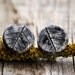 SALE - Black leaves oversized ceramic ear studs - last pair
