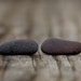 Aubergine - Pebble ear studs on sterling silver posts