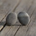 Pebble ear studs on sterling silver posts / beach stone studs / rock earrings ready to ship