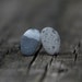 Tiny Pebble ear studs on sterling silver posts / beach stone studs / rock earrings ready to ship