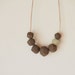 Faceted handmade beads ceramic necklace with amazonite bead