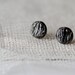 Black bark textured ceramic ear studs