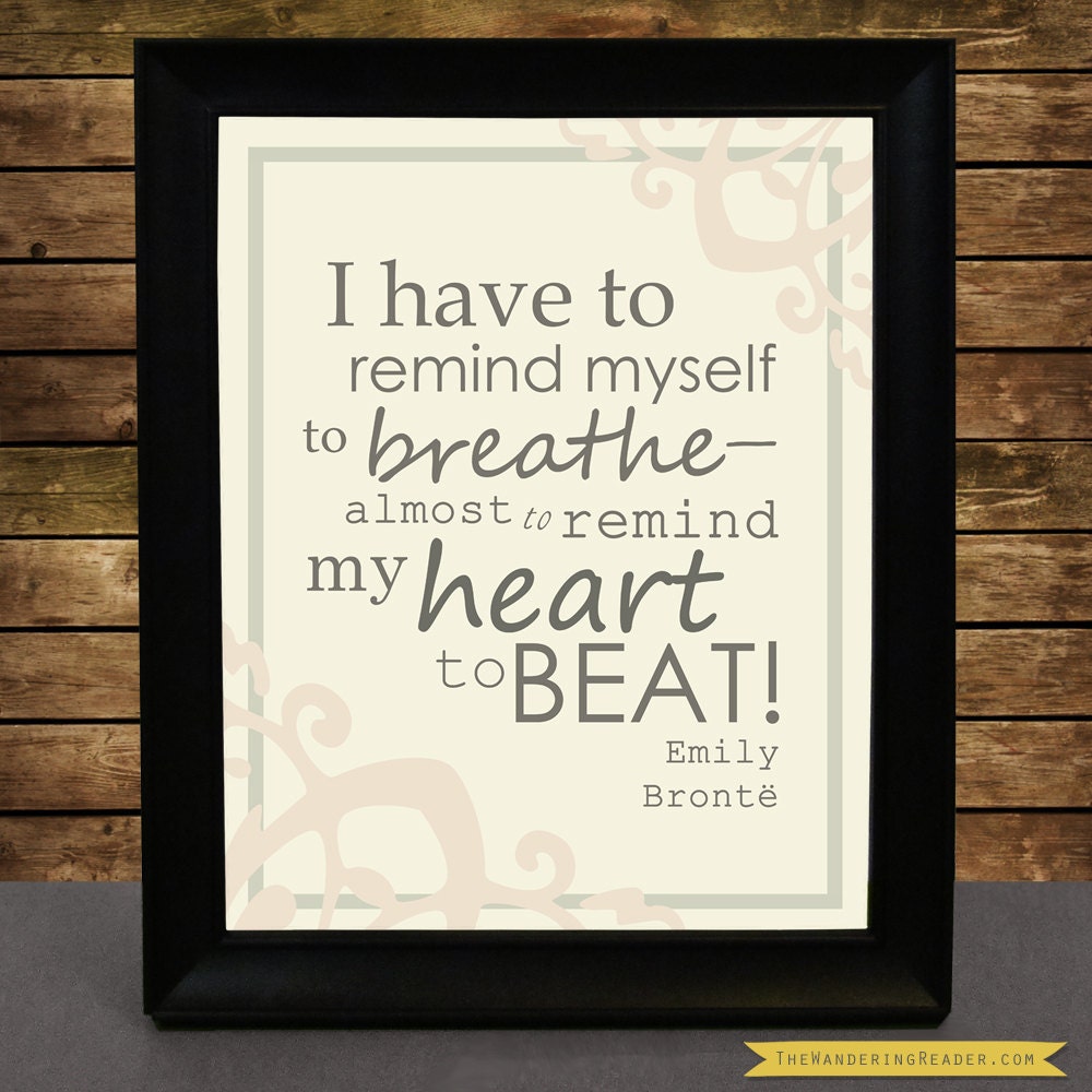 Items similar to Wuthering Heights Literature Art Quote