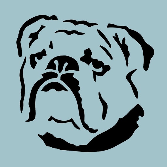 Items similar to PORTRAIT OF A BULLDOG - Reusable Plastic Stencil ...