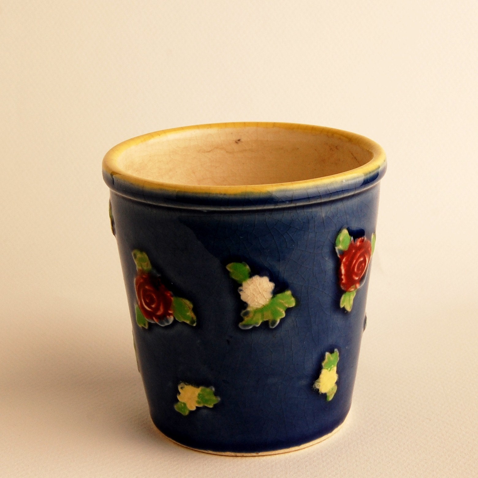 Vintage Japanese Majolica Flower Pot 1930's by simplycoolstuff