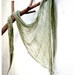 Shredded Triangle Shawl. Army Green.