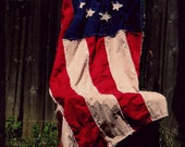 CUSTOM ORDER for JODIE Prim 13 Star American Flag Quilt for outdoors
